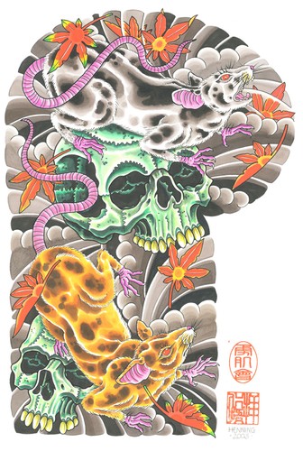 Japanese tattoo flash - japanese, on
